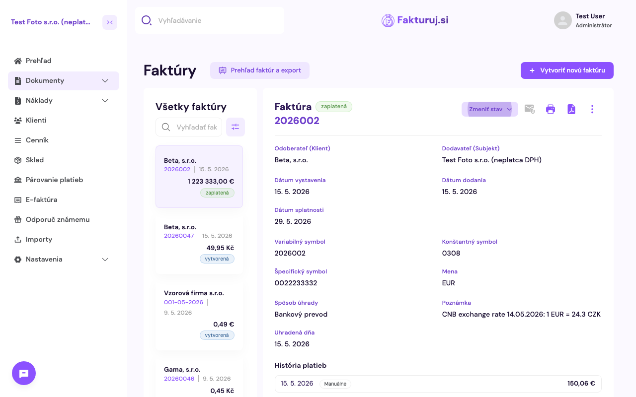 Panel akcií na detaile faktúry — ikona obálky
